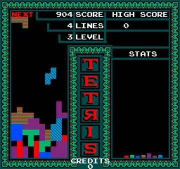 Vs. Tetris screen shot game playing